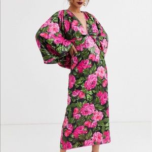 NWOT ASOS DESIGN Kimono Sleeve Dress in floral sequins